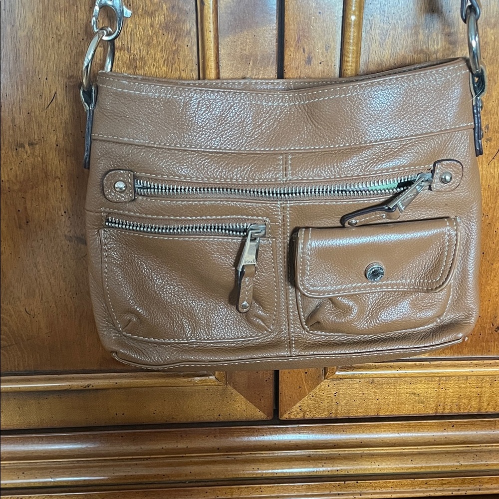 Tinganello multipocket crossbody brown leather bag